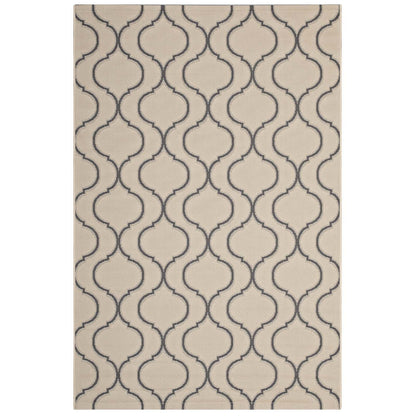 Linza Wave Abstract Trellis Indoor and Outdoor Area Rug by Modway