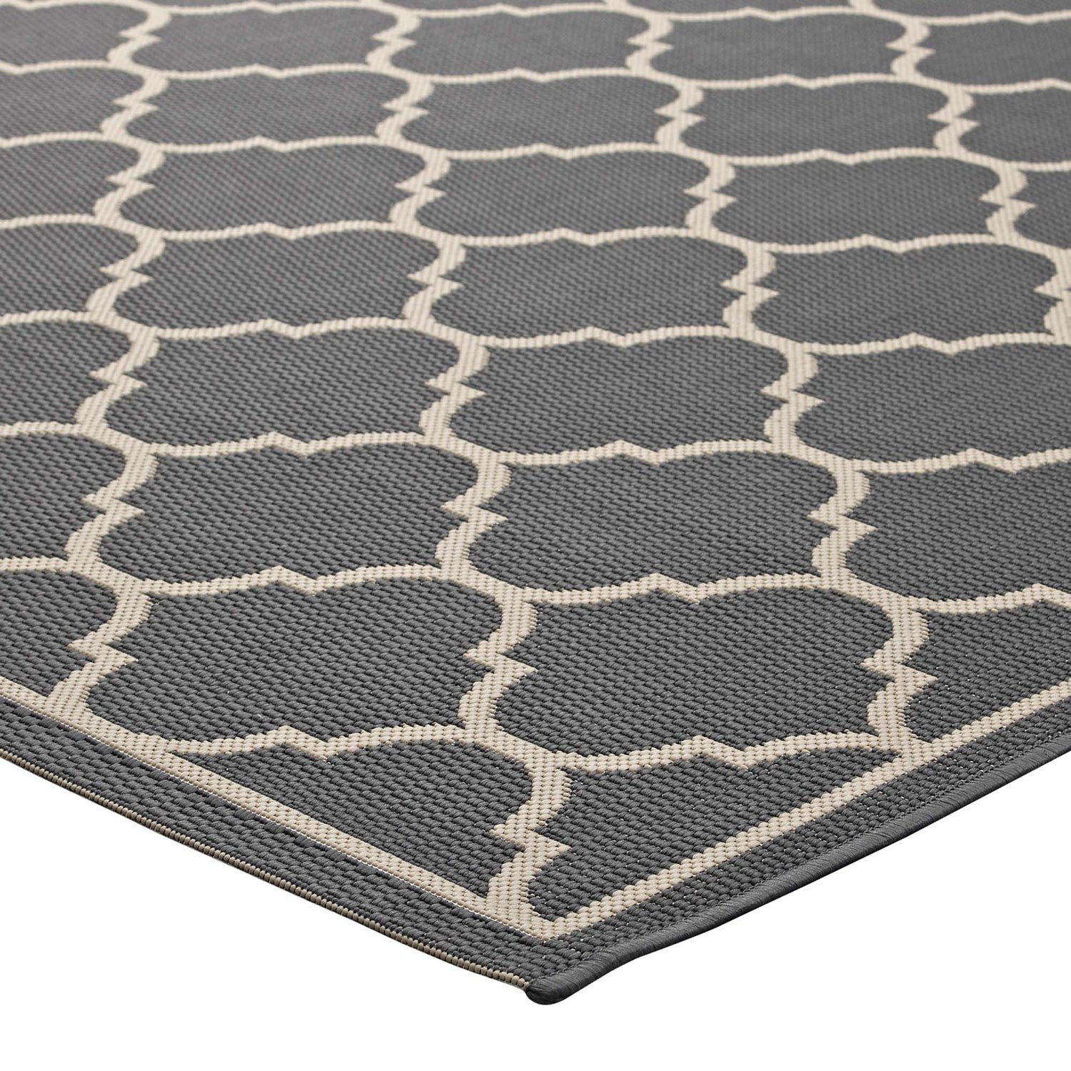 Avena Moroccan Quatrefoil Trellis Indoor and Outdoor Area Rug by Modway