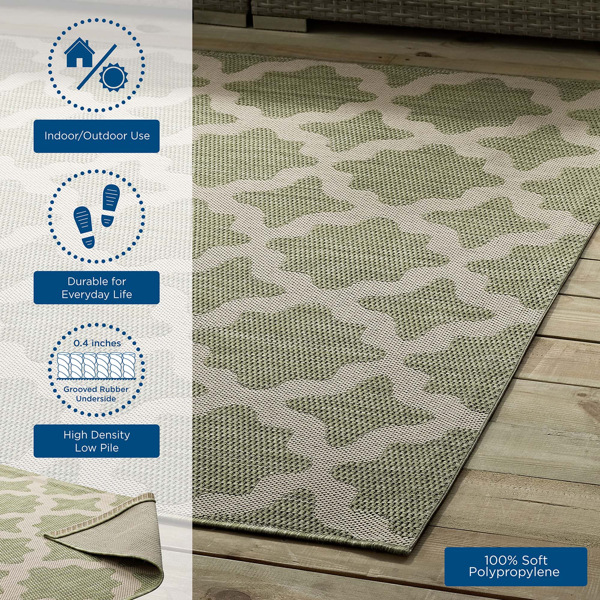 Cerelia Moroccan Trellis Indoor and Outdoor Area Rug by Modway