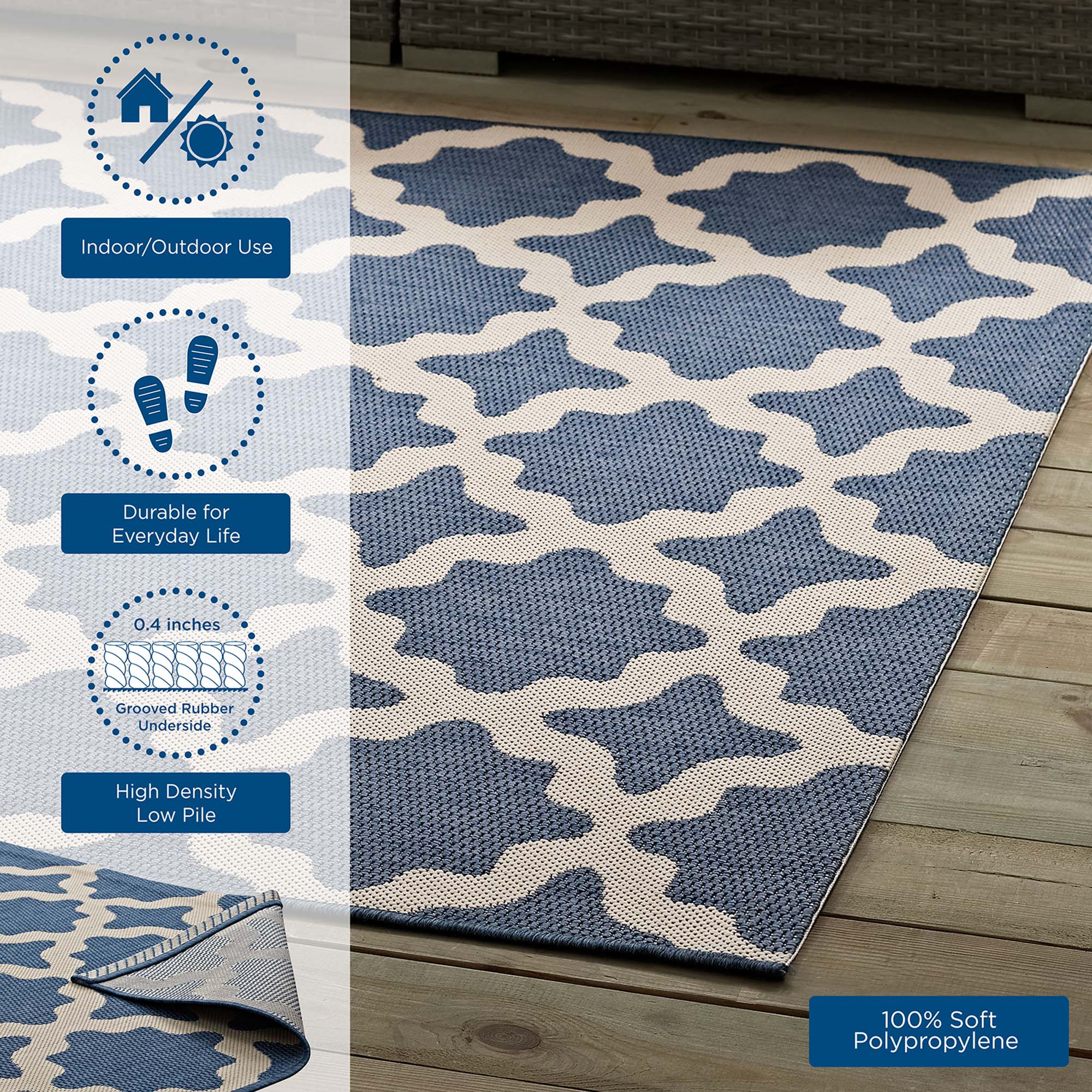 Cerelia Moroccan Trellis Indoor and Outdoor Area Rug by Modway