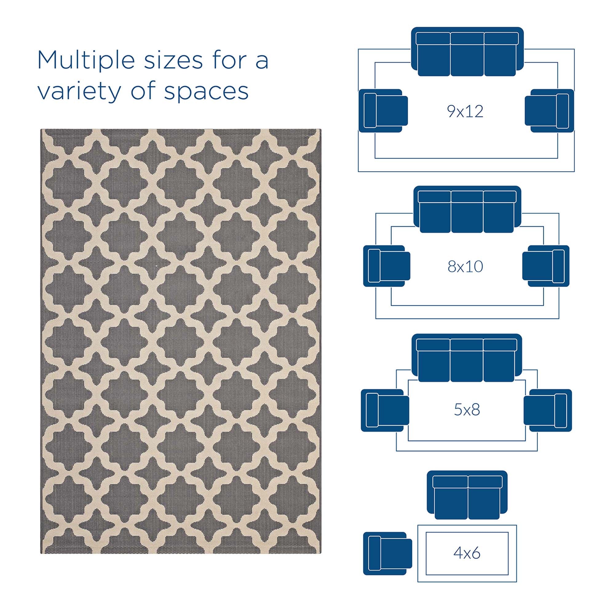 Cerelia Moroccan Trellis Indoor and Outdoor Area Rug by Modway