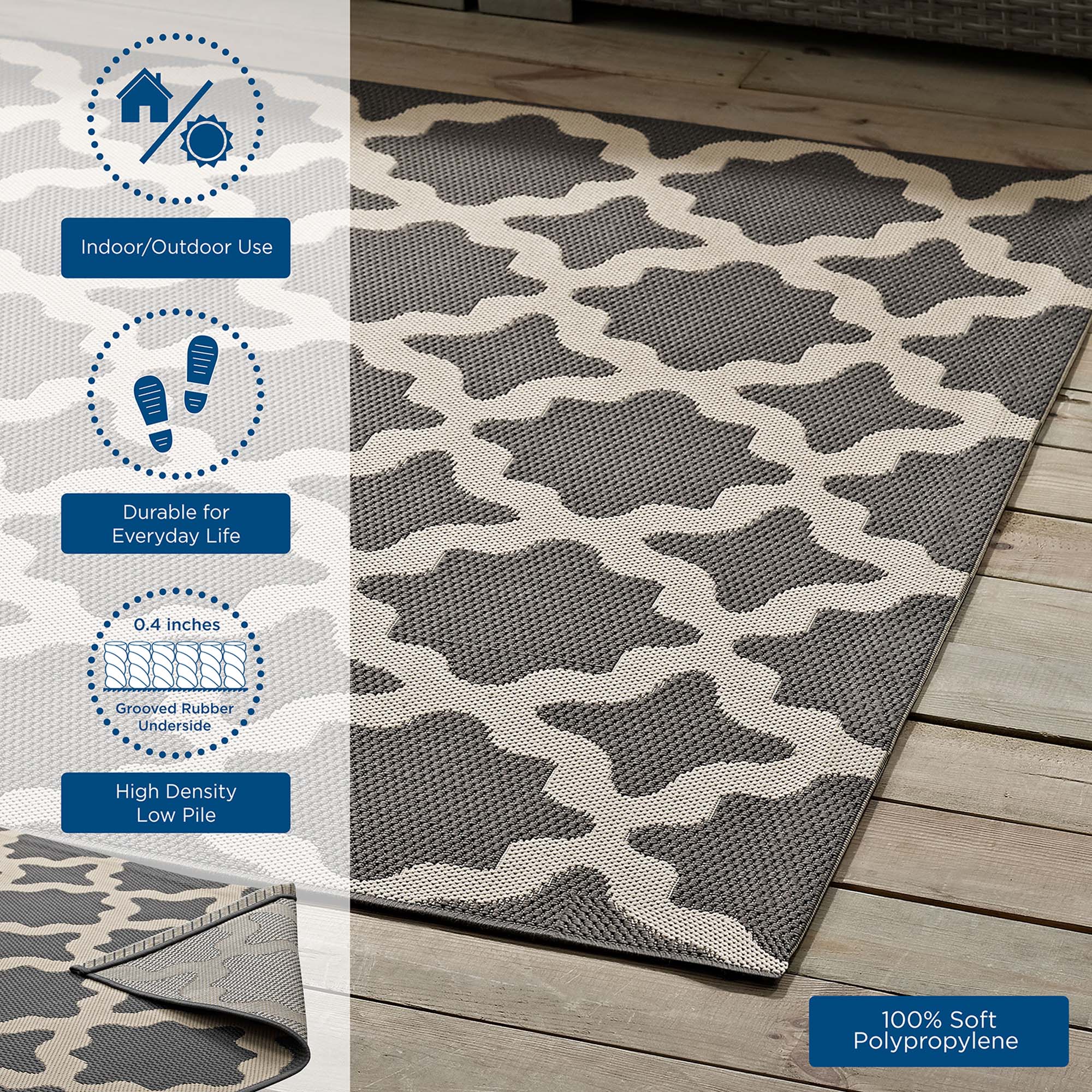 Cerelia Moroccan Trellis Indoor and Outdoor Area Rug by Modway