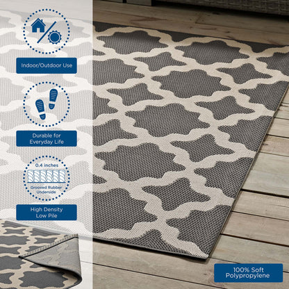 Cerelia Moroccan Trellis Indoor and Outdoor Area Rug by Modway