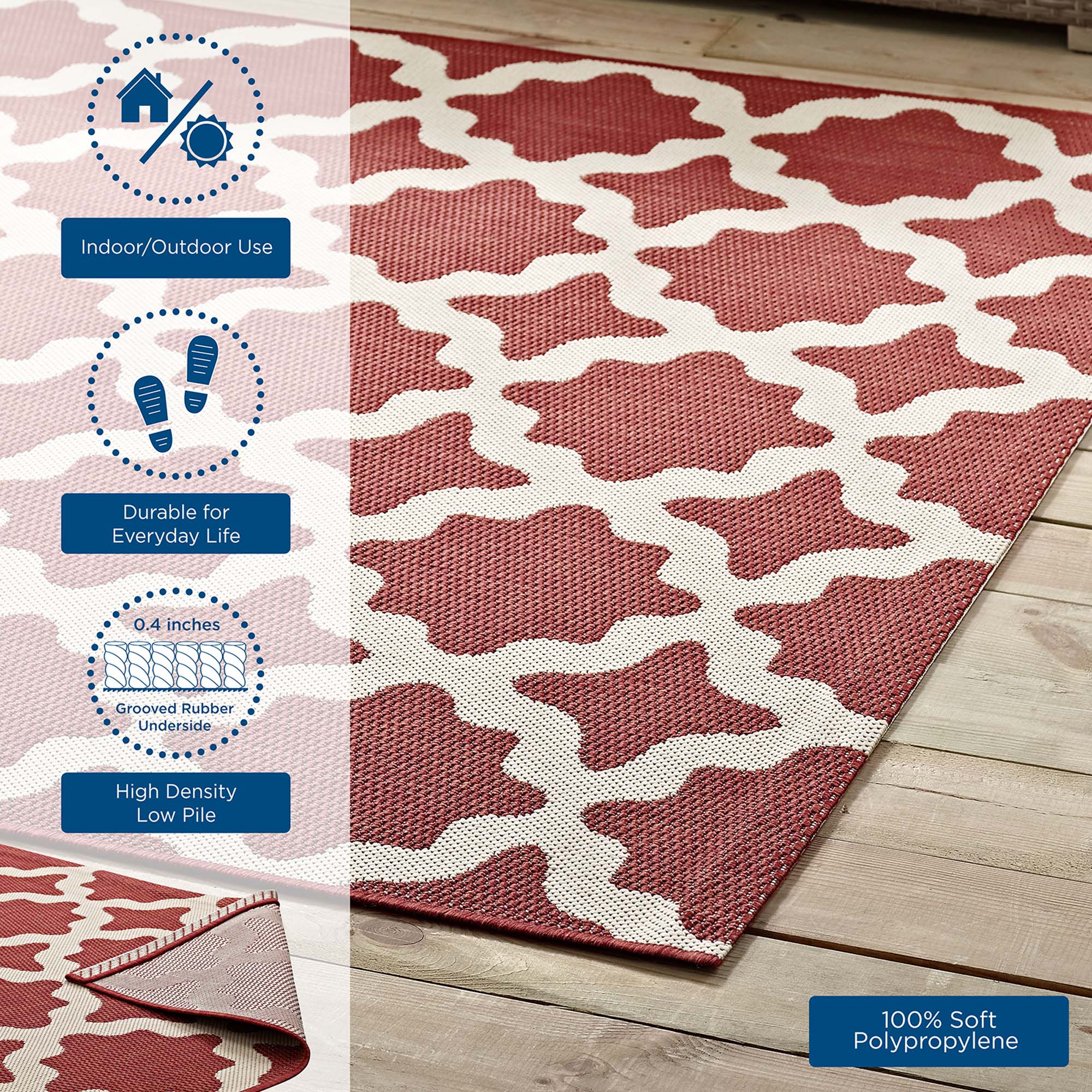 Cerelia Moroccan Trellis Indoor and Outdoor Area Rug by Modway