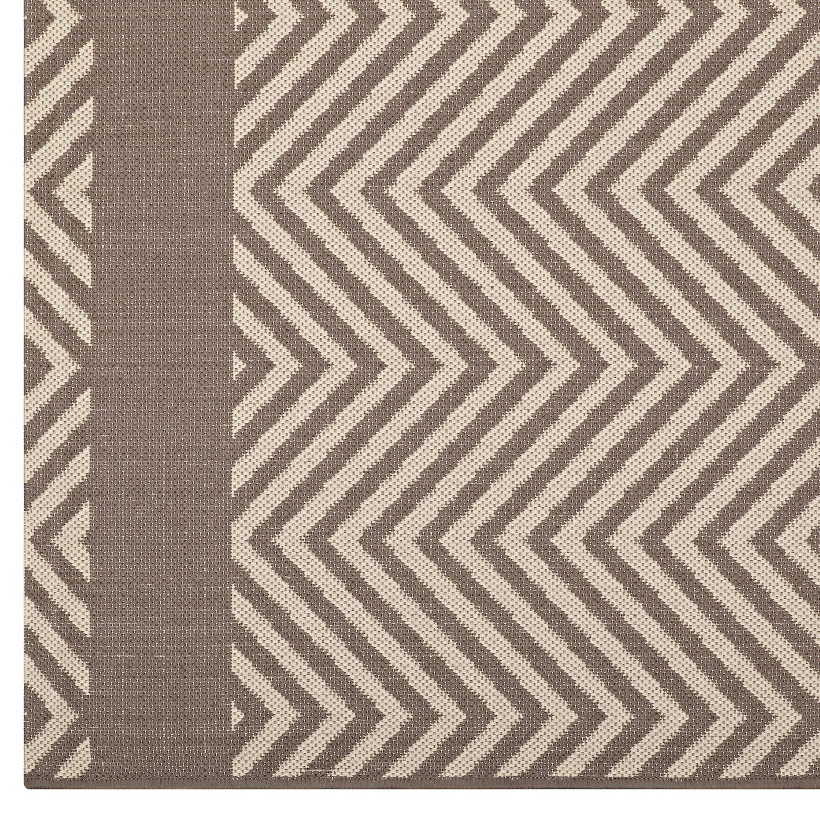 Optica Chevron With End Borders Indoor and Outdoor Area Rug by Modway