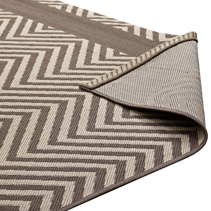 Optica Chevron With End Borders Indoor and Outdoor Area Rug by Modway