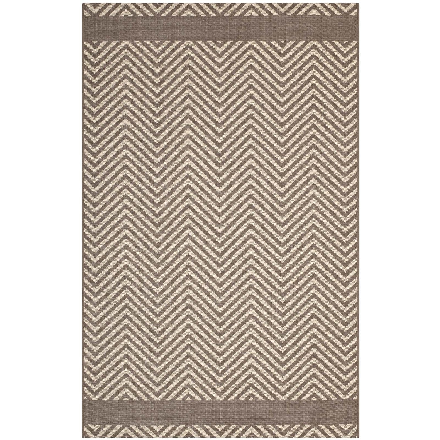 Optica Chevron With End Borders Indoor and Outdoor Area Rug by Modway