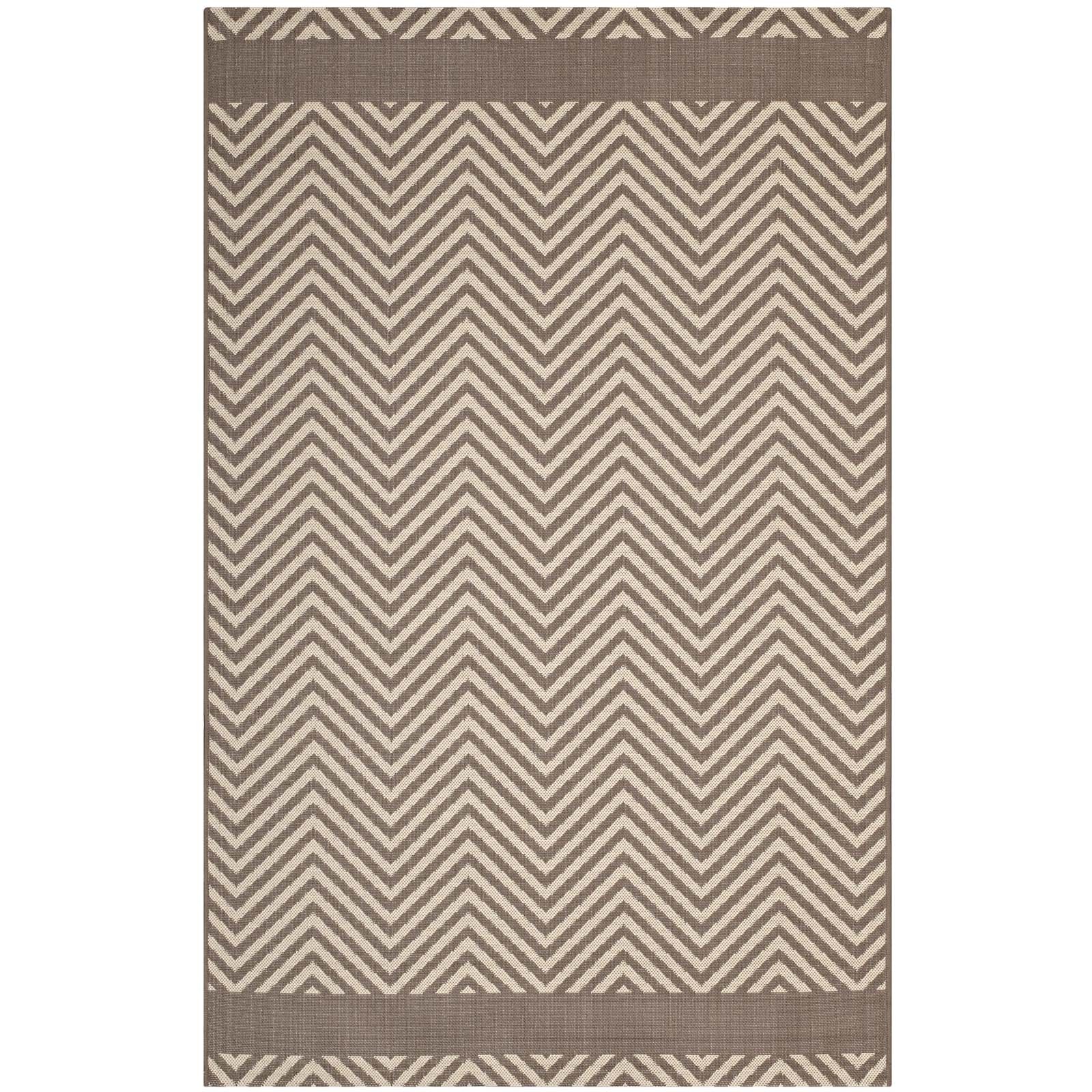 Optica Chevron With End Borders Indoor and Outdoor Area Rug by Modway