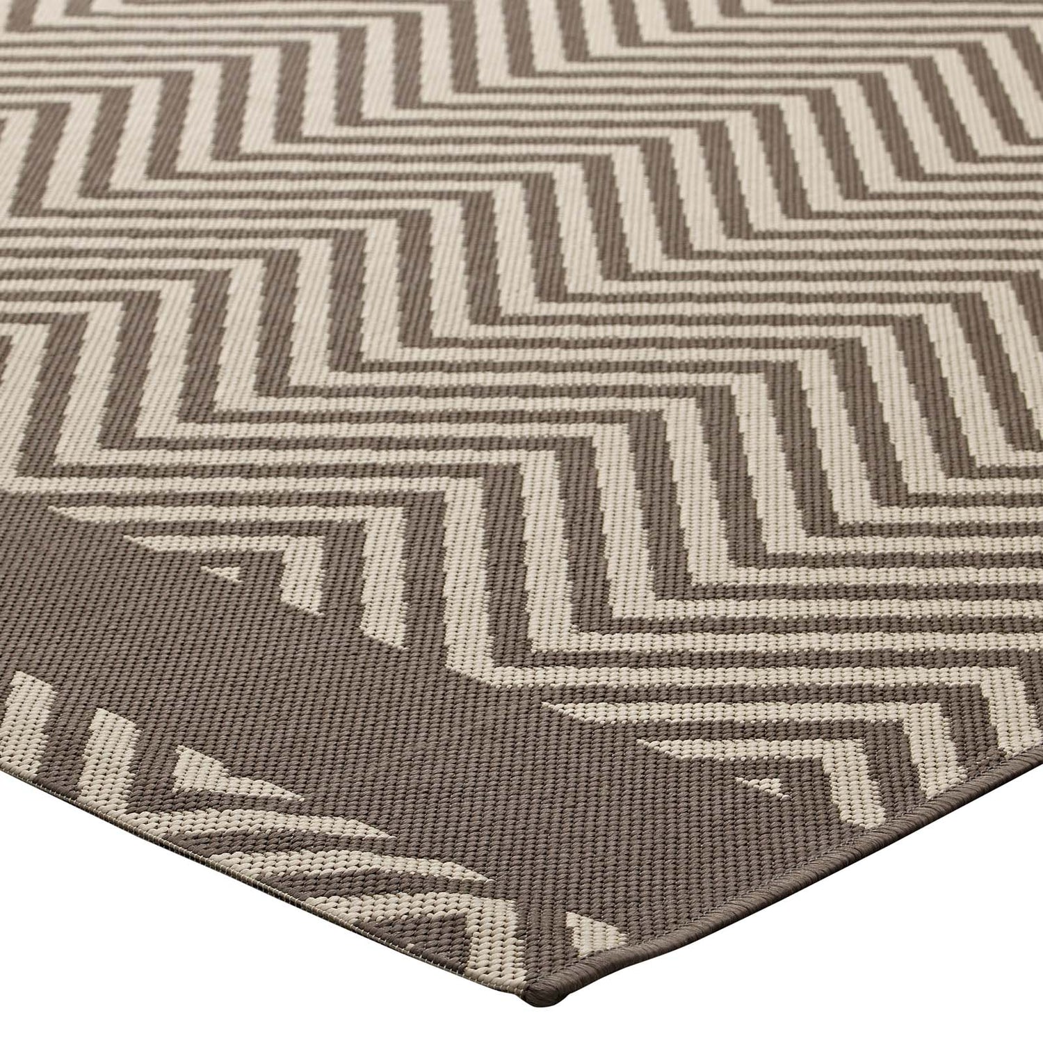 Optica Chevron With End Borders Indoor and Outdoor Area Rug by Modway