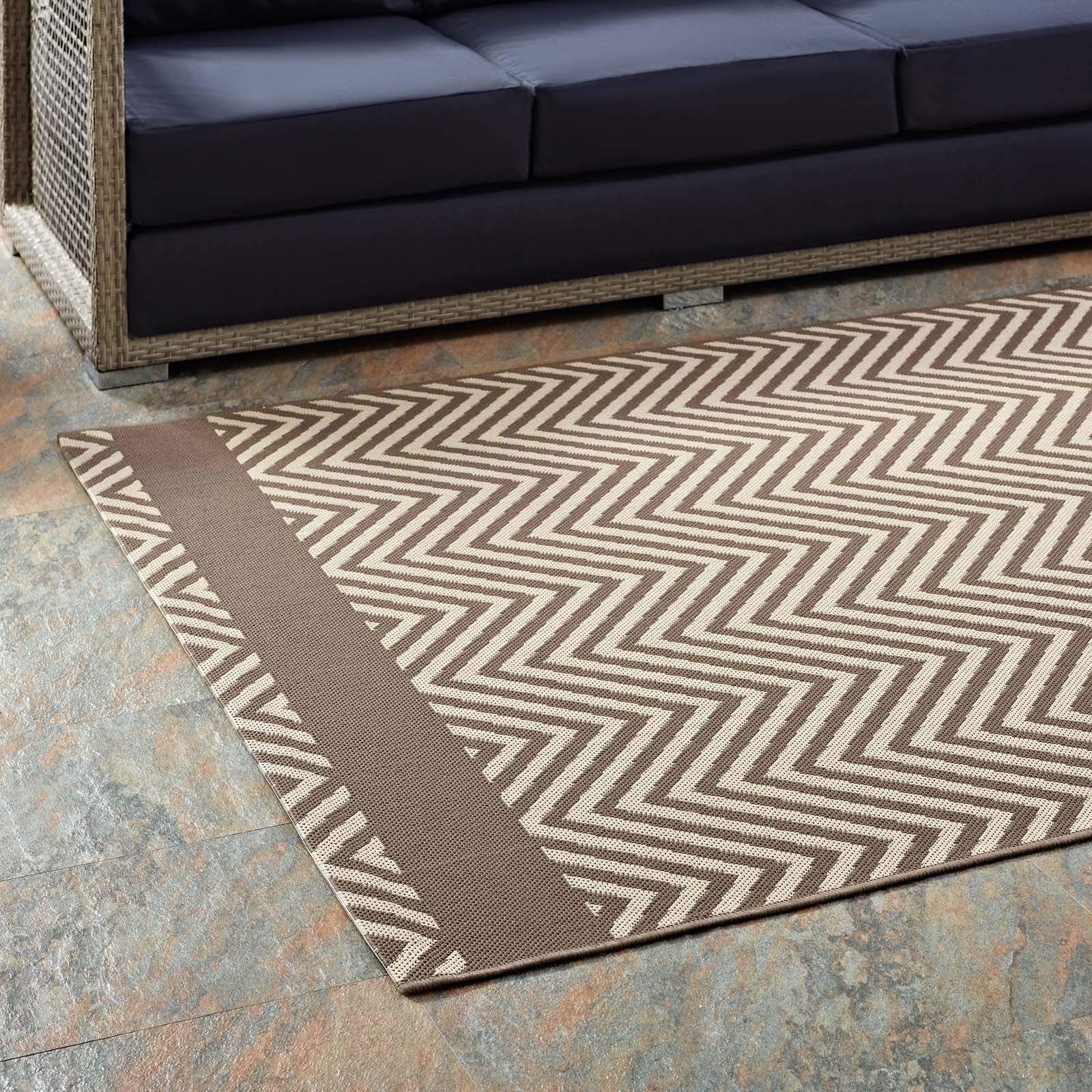 Optica Chevron With End Borders Indoor and Outdoor Area Rug by Modway