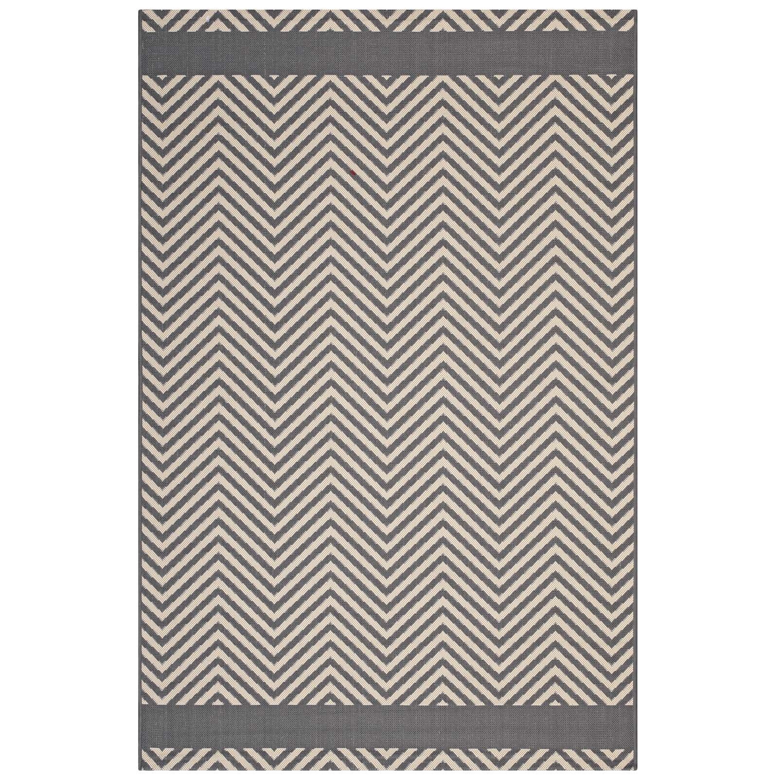 Optica Chevron With End Borders Indoor and Outdoor Area Rug by Modway