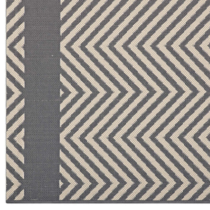 Optica Chevron With End Borders Indoor and Outdoor Area Rug by Modway