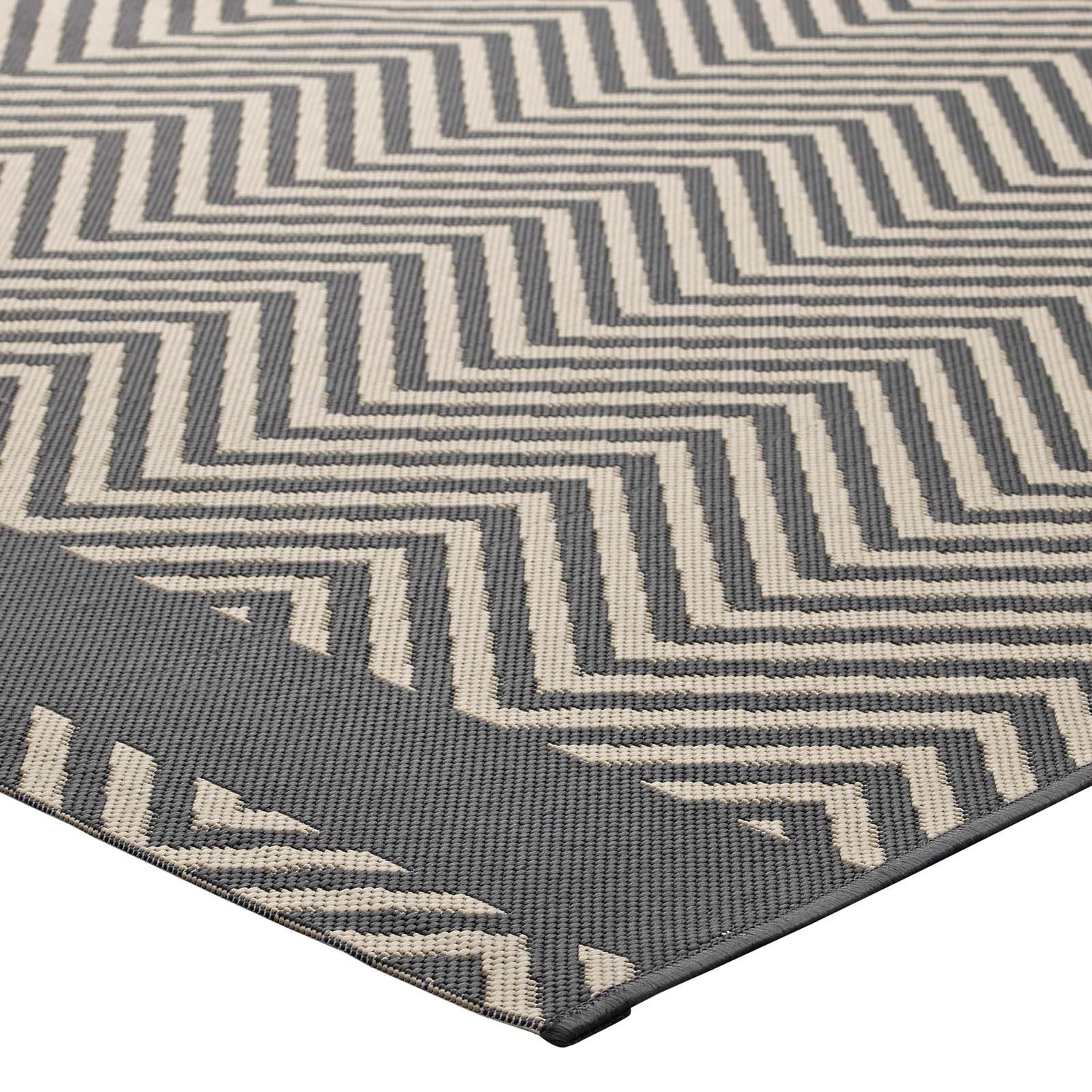 Optica Chevron With End Borders Indoor and Outdoor Area Rug by Modway