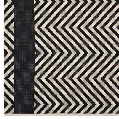 Optica Chevron With End Borders Indoor and Outdoor Area Rug by Modway