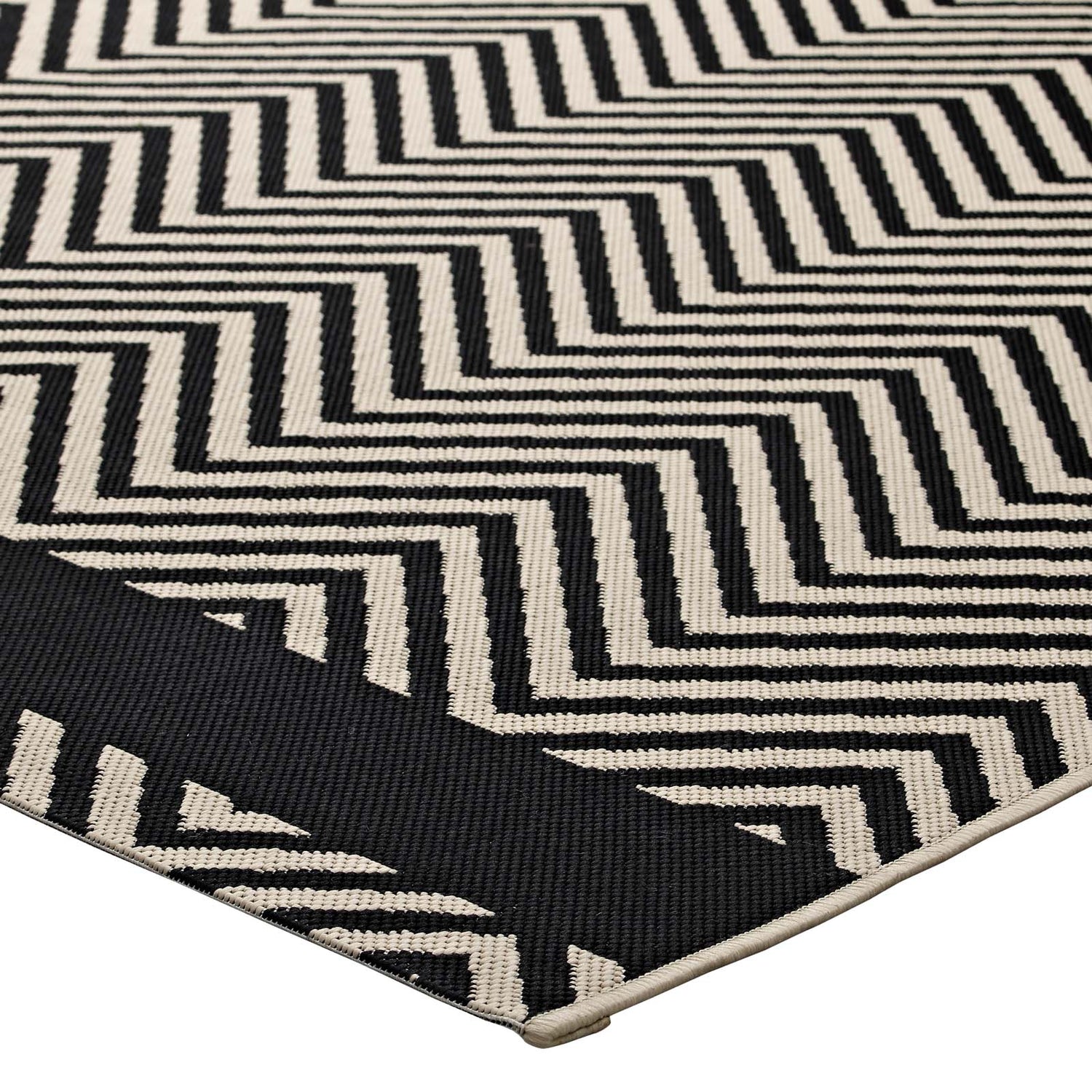 Optica Chevron With End Borders Indoor and Outdoor Area Rug by Modway