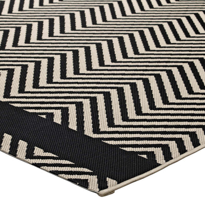 Optica Chevron With End Borders Indoor and Outdoor Area Rug by Modway