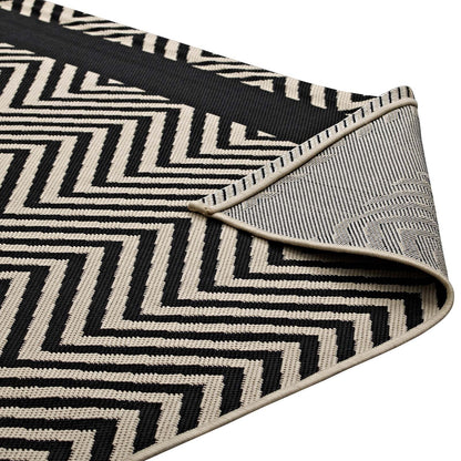 Optica Chevron With End Borders Indoor and Outdoor Area Rug by Modway