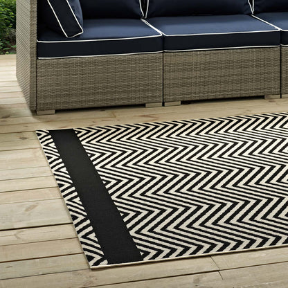 Optica Chevron With End Borders Indoor and Outdoor Area Rug by Modway