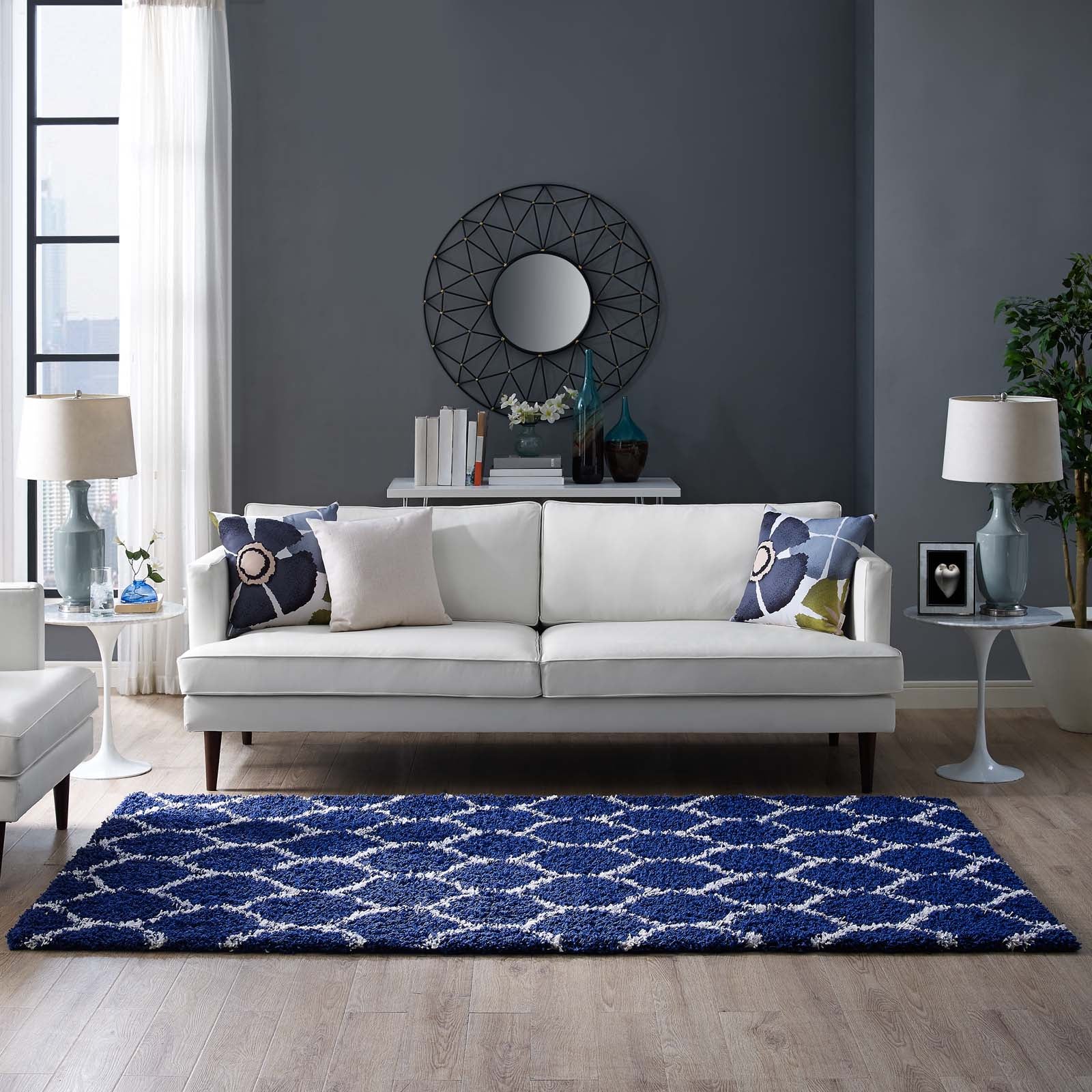 Solvea Moroccan Trellis Shag Area Rug by Modway