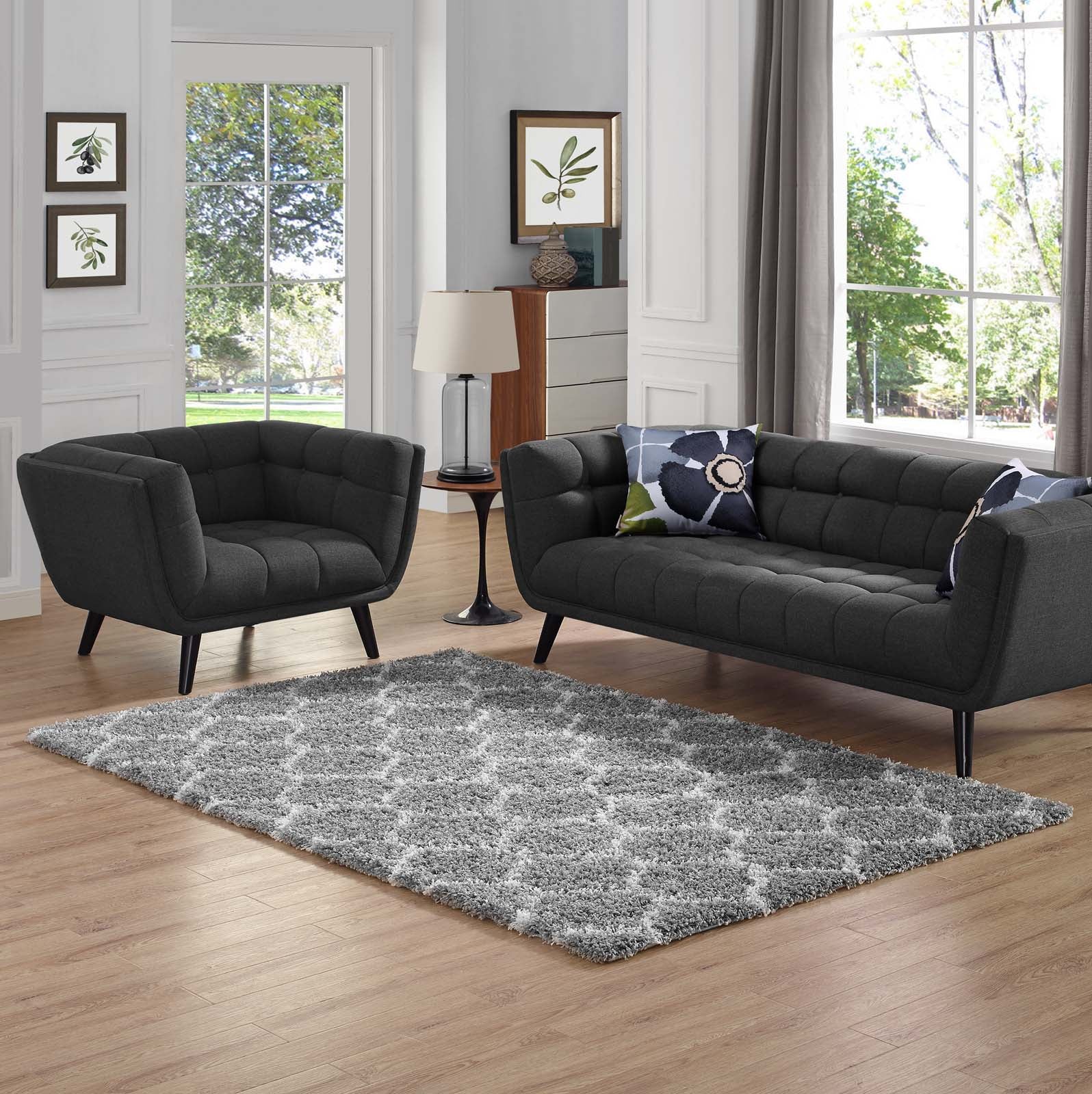 Solvea Moroccan Trellis Shag Area Rug by Modway