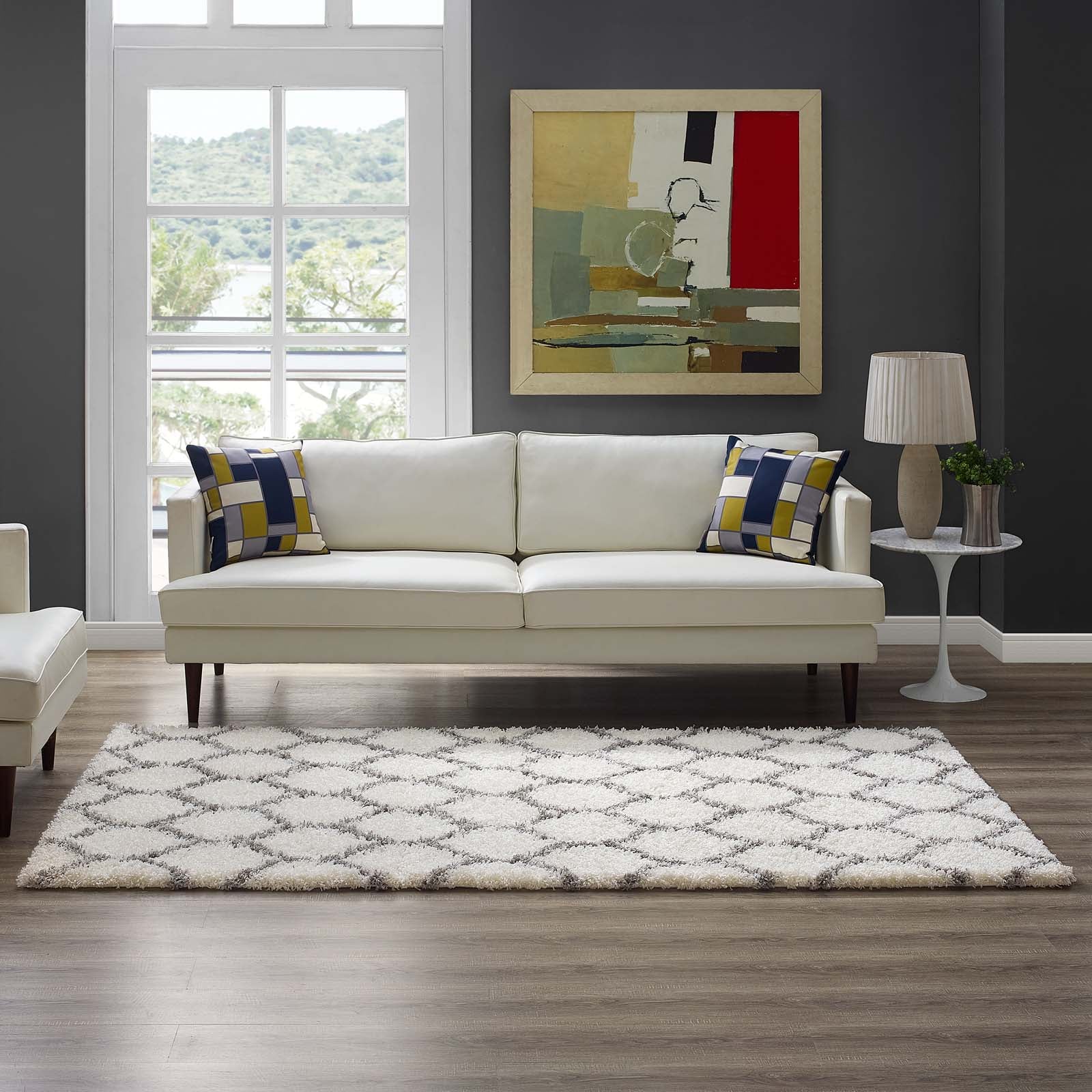 Solvea Moroccan Trellis Shag Area Rug by Modway