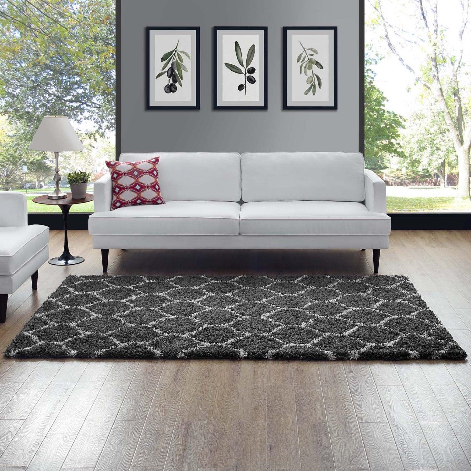 Solvea Moroccan Trellis Shag Area Rug by Modway