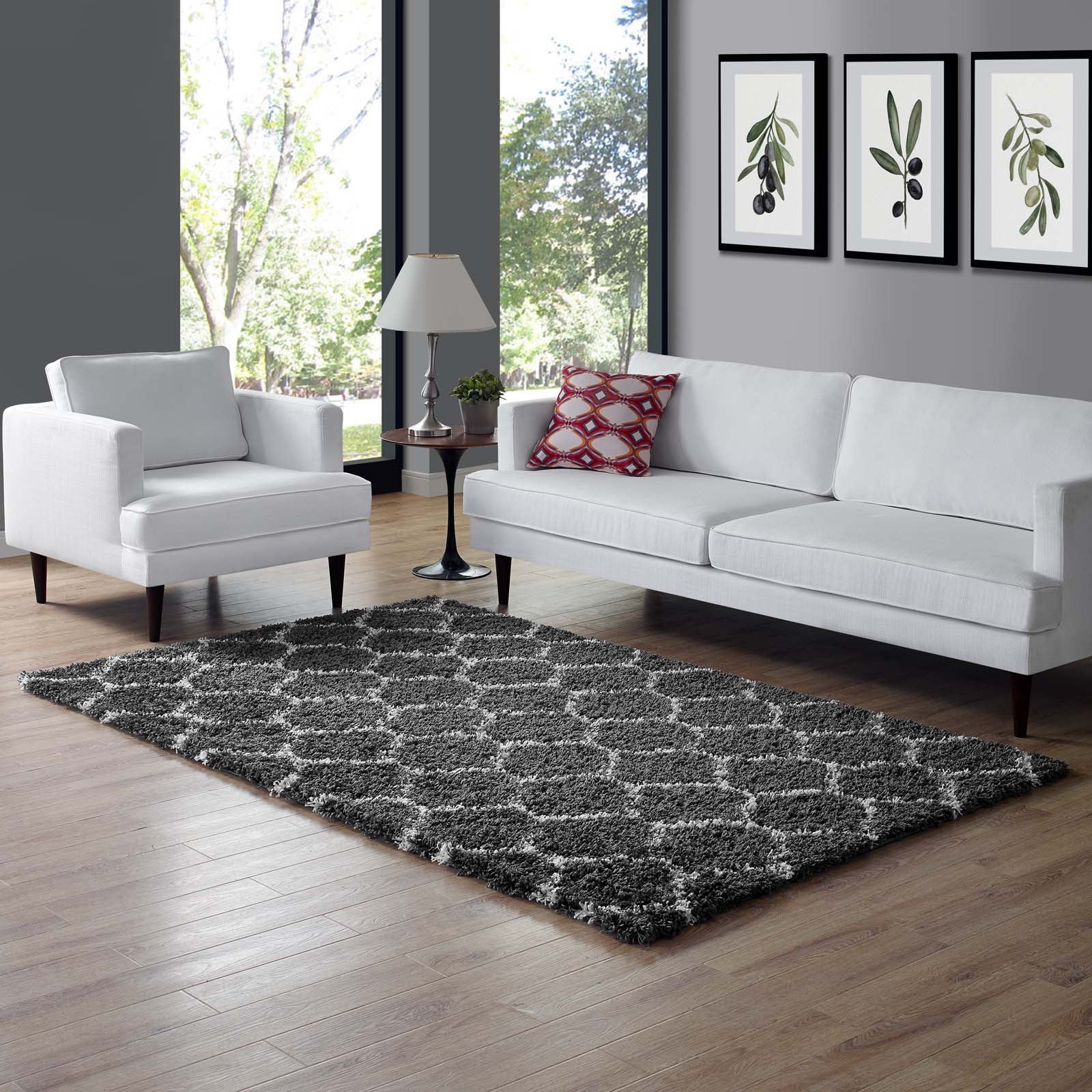 Solvea Moroccan Trellis Shag Area Rug by Modway