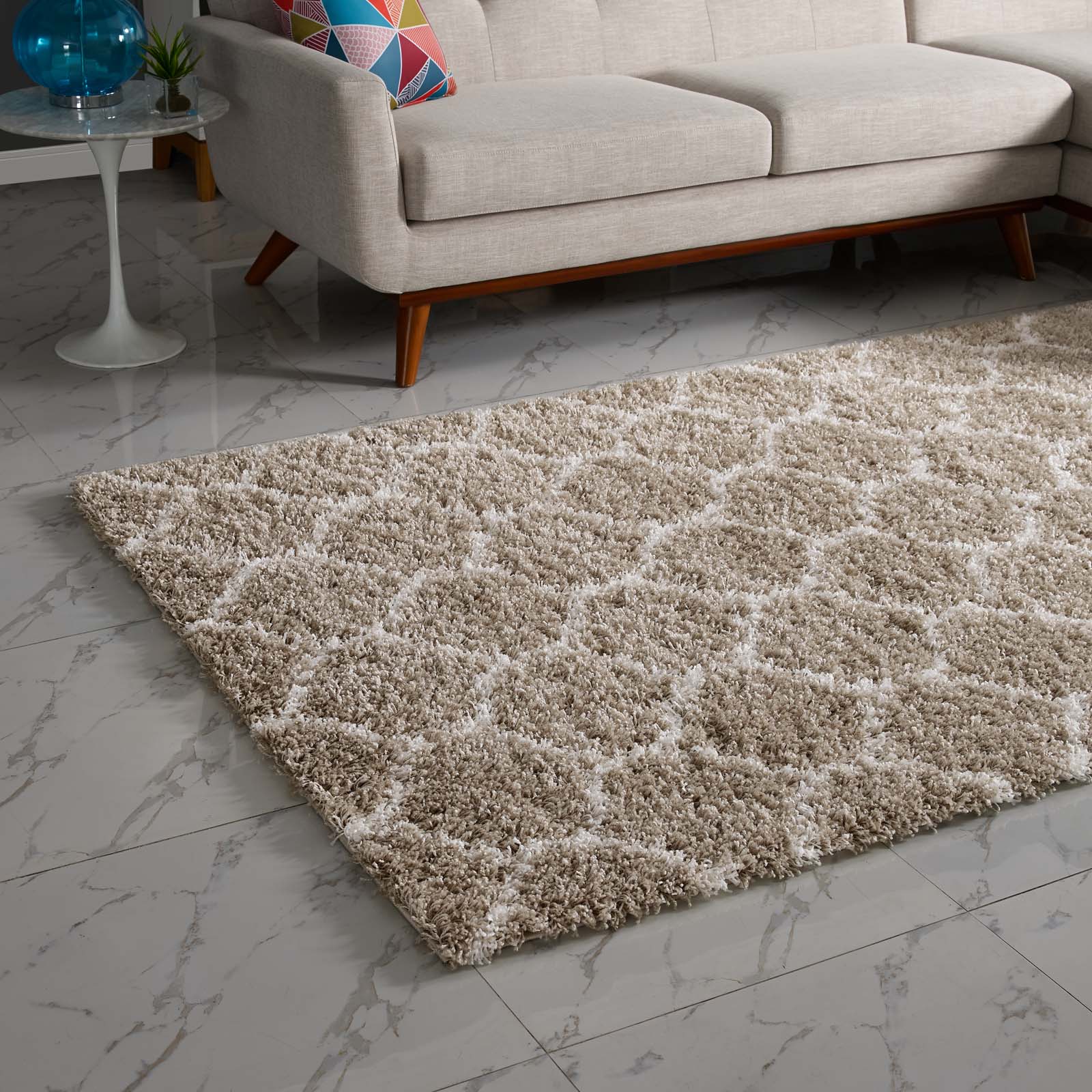 Solvea Moroccan Trellis Shag Area Rug by Modway