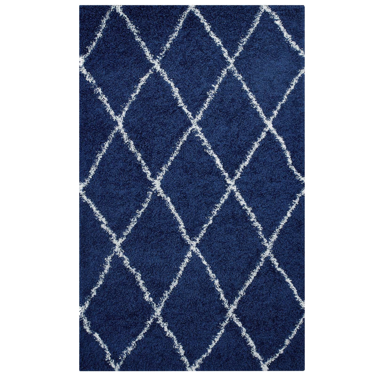 Toryn Diamond Lattice Shag Area Rug by Modway