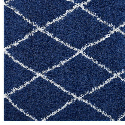 Toryn Diamond Lattice Shag Area Rug by Modway