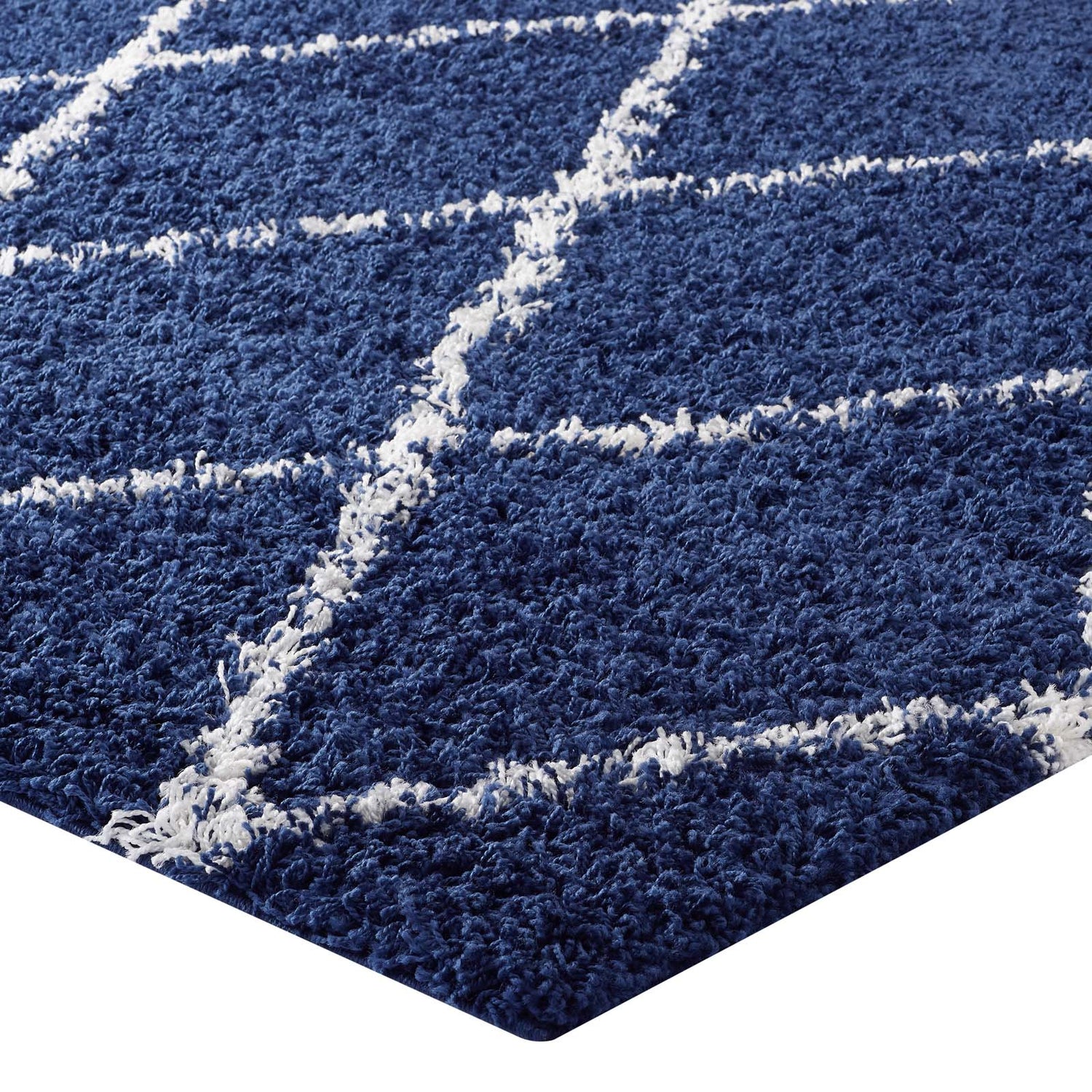 Toryn Diamond Lattice Shag Area Rug by Modway