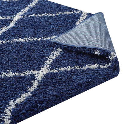 Toryn Diamond Lattice Shag Area Rug by Modway