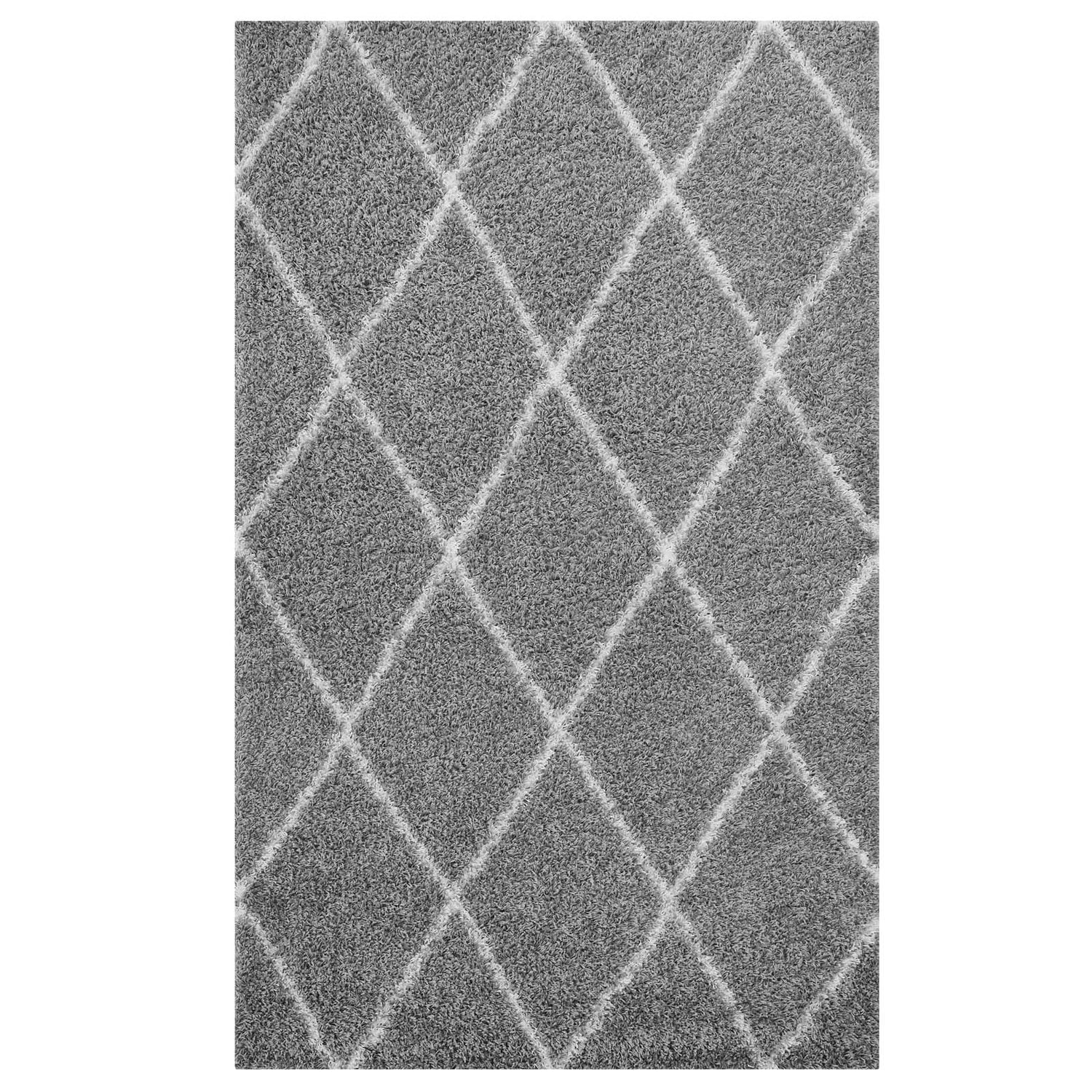 Toryn Diamond Lattice Shag Area Rug by Modway