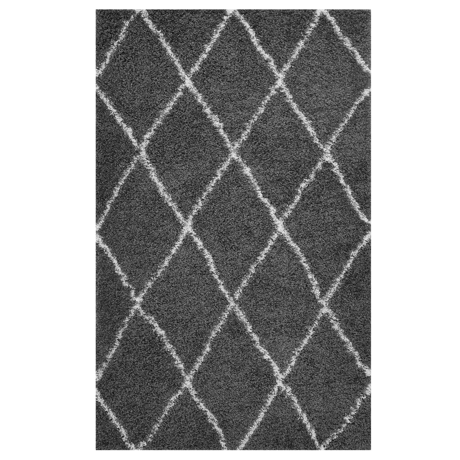 Toryn Diamond Lattice Shag Area Rug by Modway