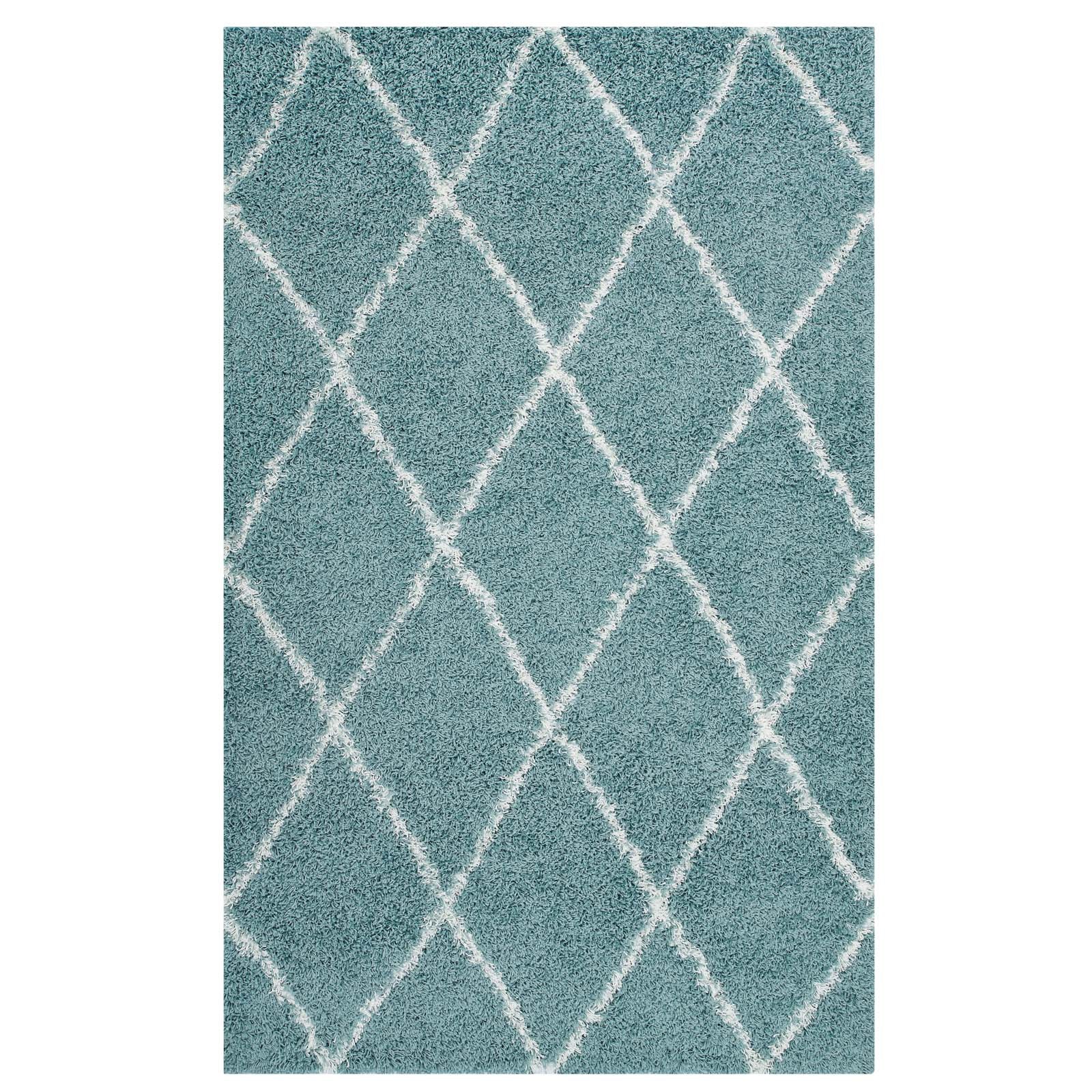 Toryn Diamond Lattice Shag Area Rug by Modway