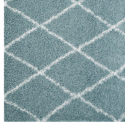 Toryn Diamond Lattice Shag Area Rug by Modway