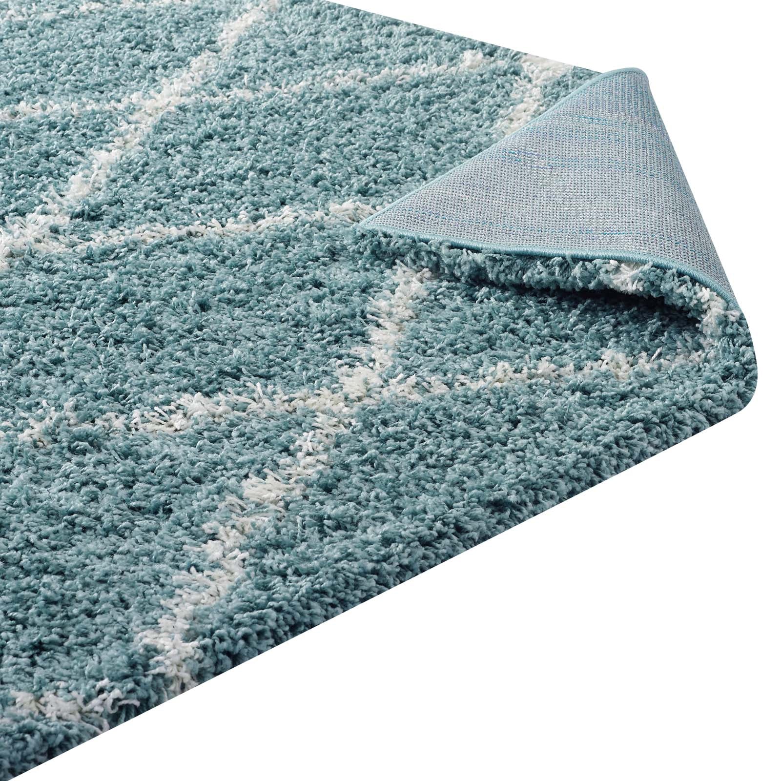 Toryn Diamond Lattice Shag Area Rug by Modway