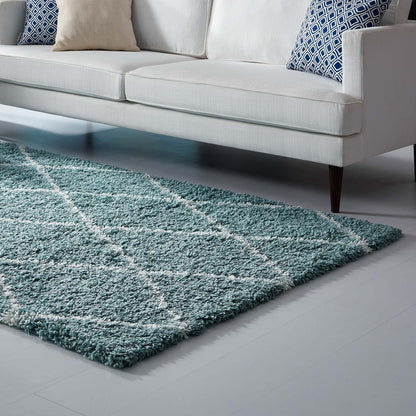 Toryn Diamond Lattice Shag Area Rug by Modway