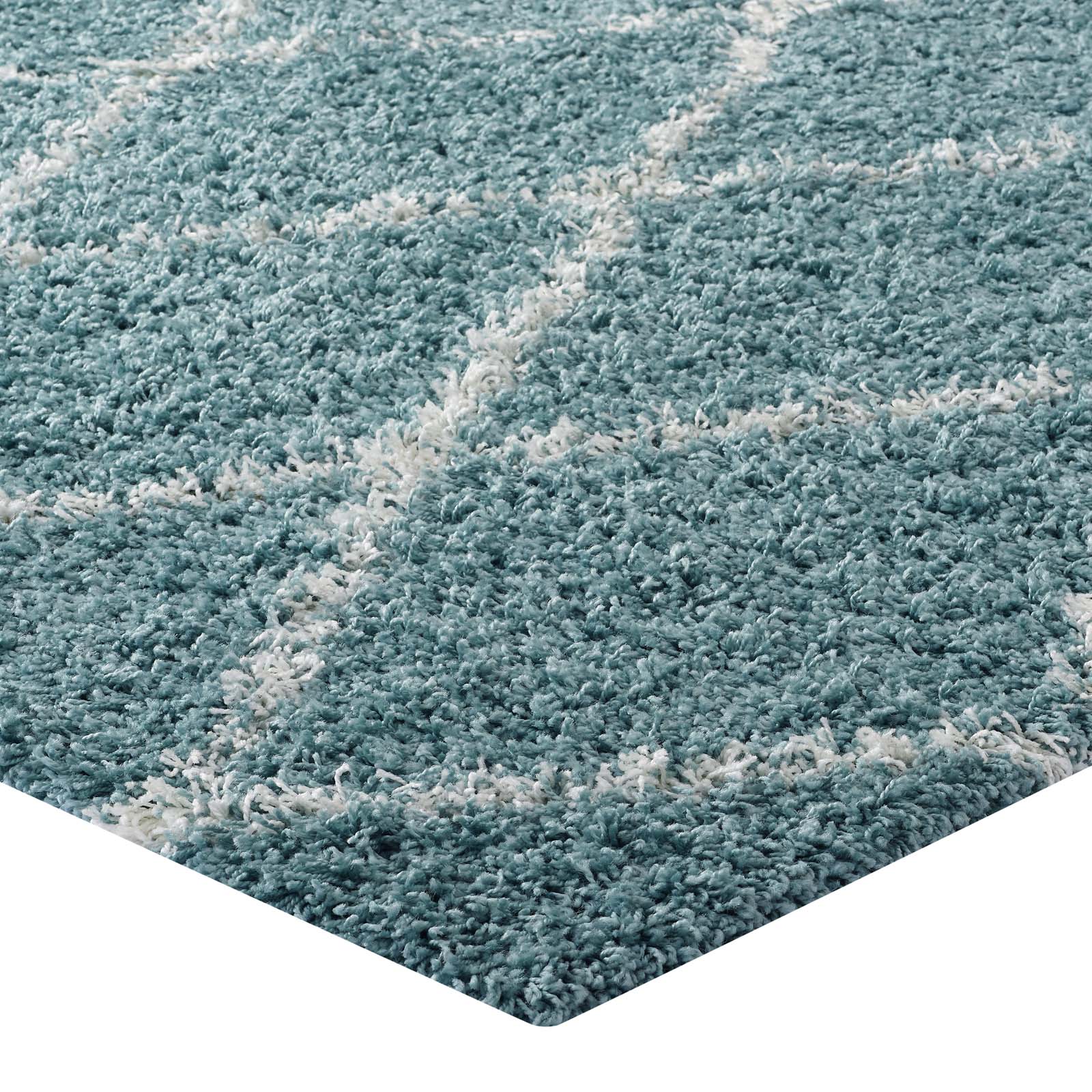 Toryn Diamond Lattice Shag Area Rug by Modway