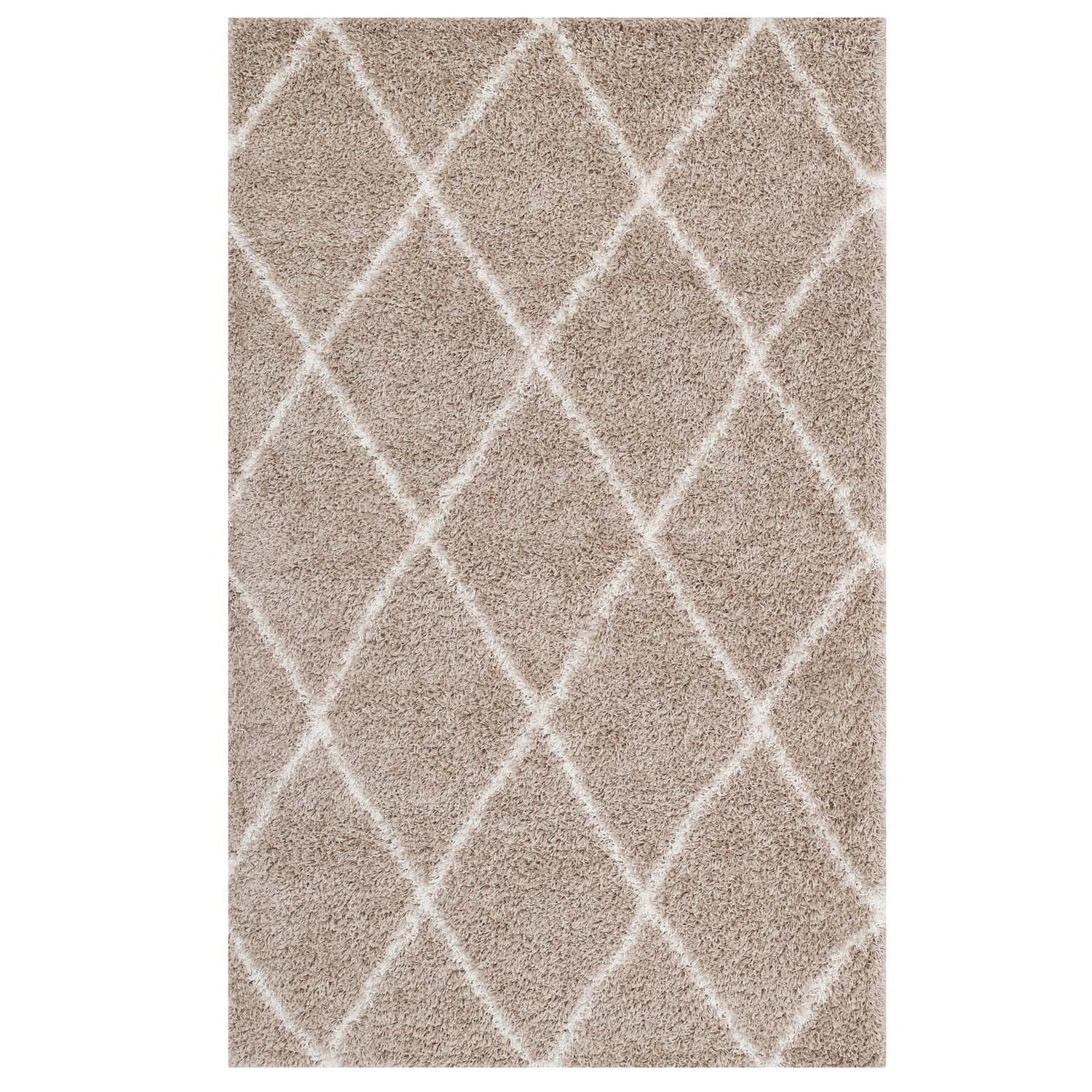 Toryn Diamond Lattice Shag Area Rug by Modway