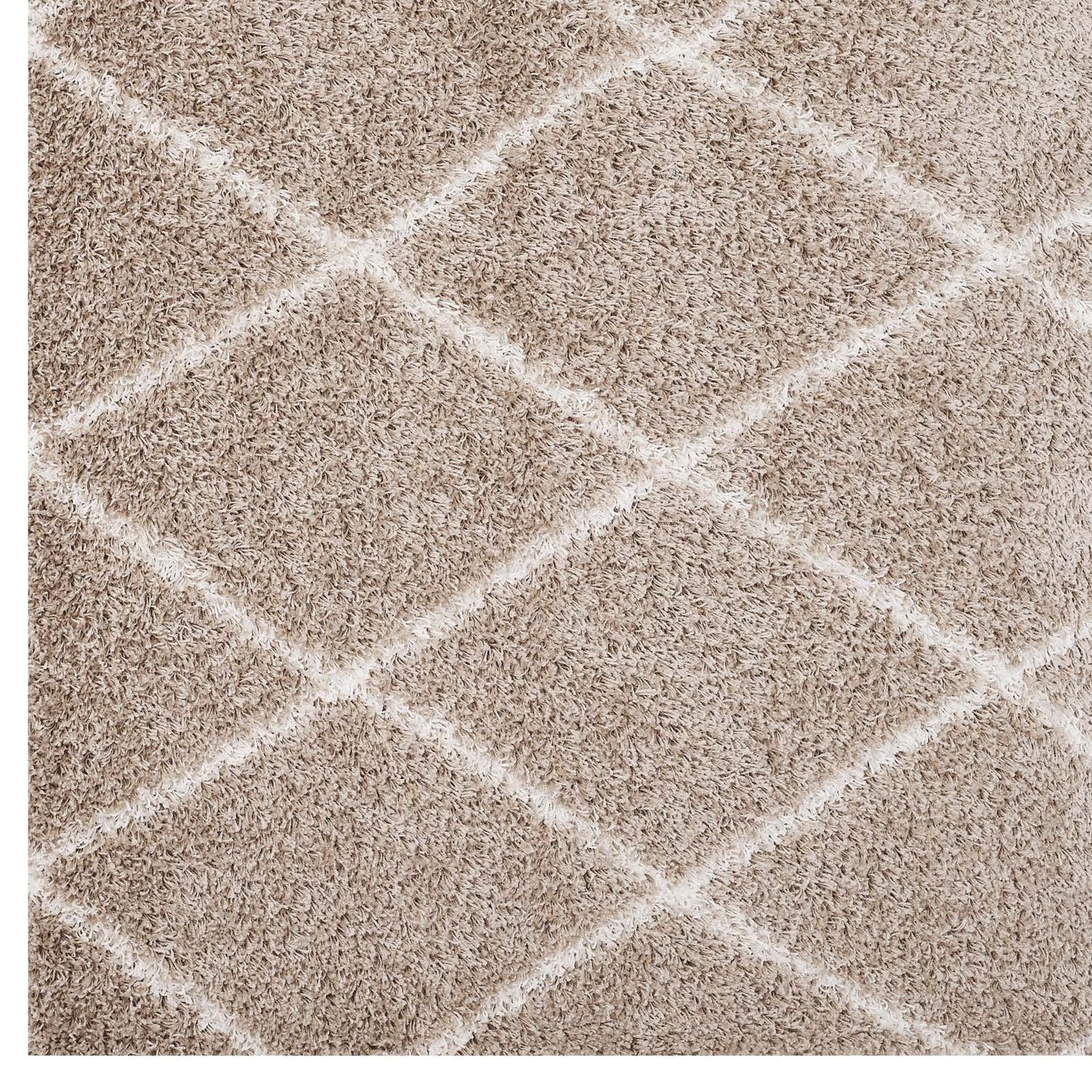 Toryn Diamond Lattice Shag Area Rug by Modway