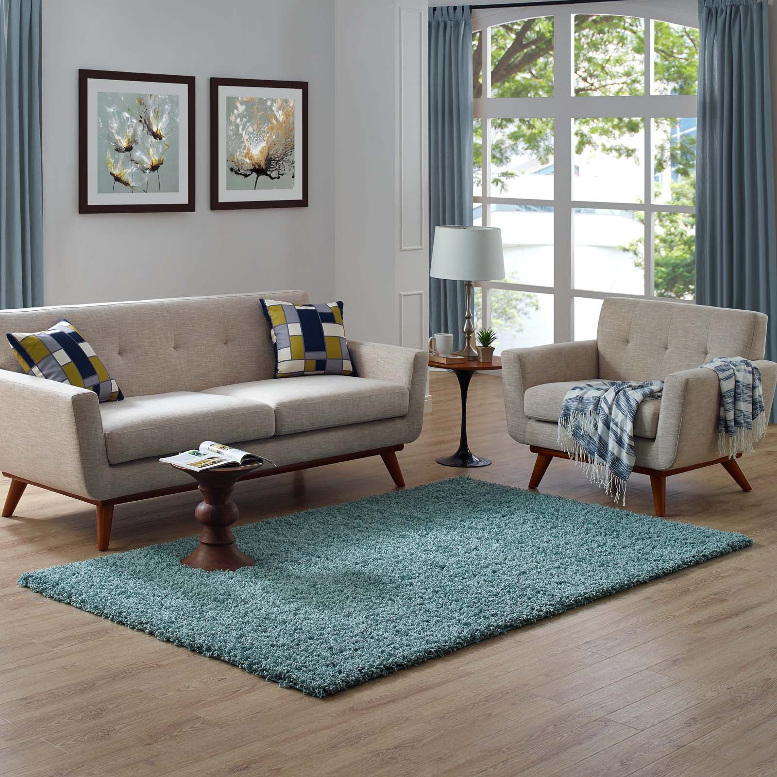 Enyssa Solid Shag Area Rug by Modway