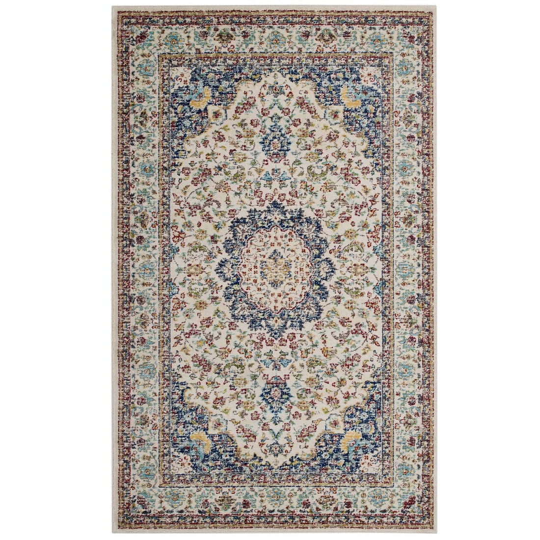 Meryam Distressed Vintage Medallion Area Rug by Modway