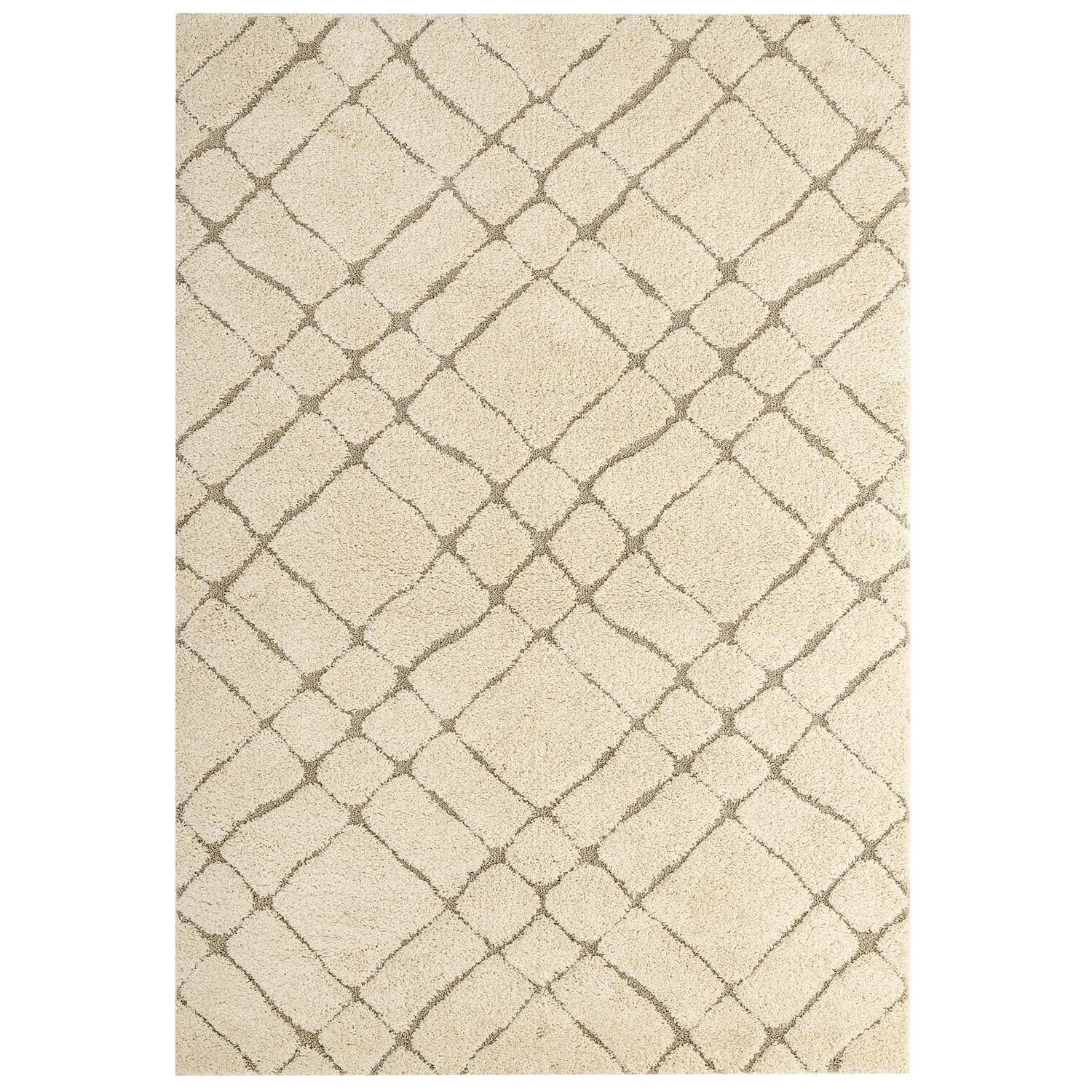 Jubilant Verona Abstract Geometric Shag Area Rug by Modway