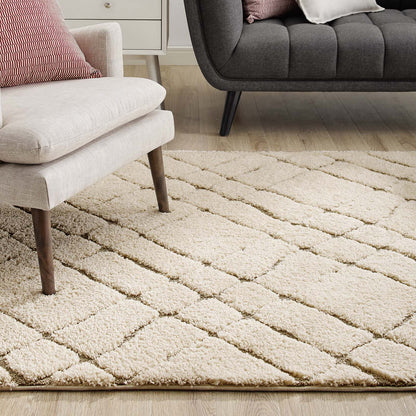 Jubilant Verona Abstract Geometric Shag Area Rug by Modway
