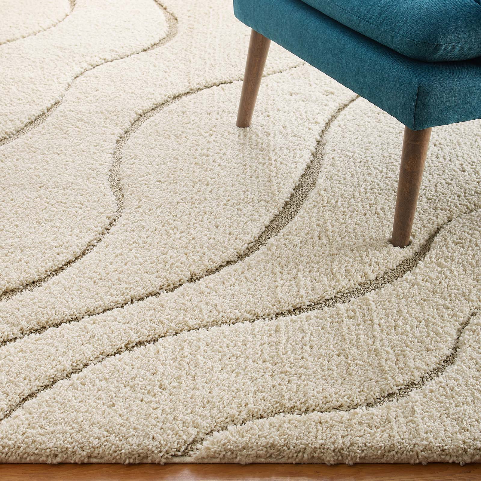 Jubilant Abound Abstract Swirl Shag Area Rug by Modway