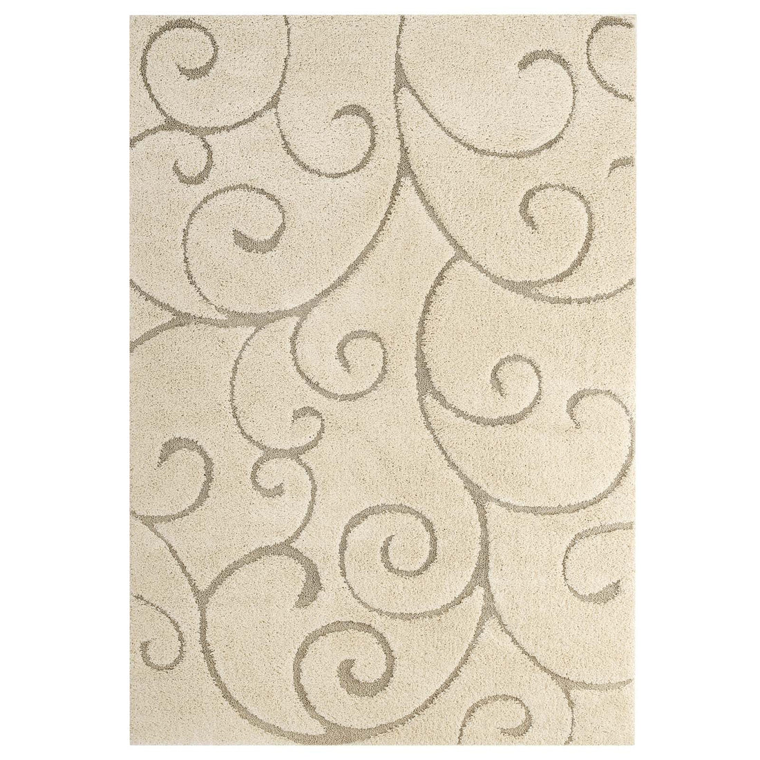 Jubilant Burgeon Scrolling Vine Shag Area Rug by Modway