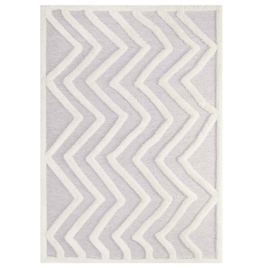 Whimsical Pathway Abstract Chevron Shag Area Rug by Modway