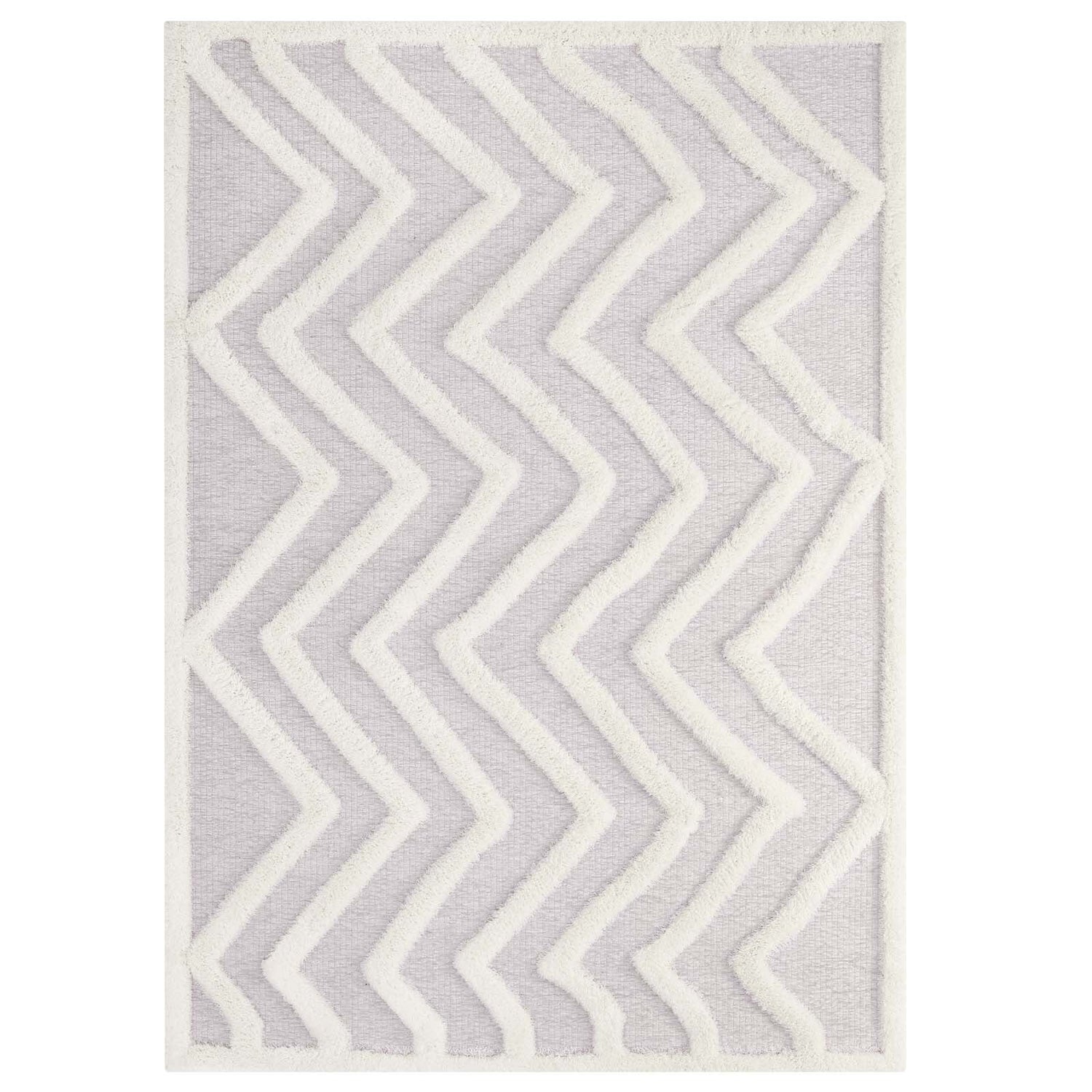 Whimsical Pathway Abstract Chevron Shag Area Rug by Modway