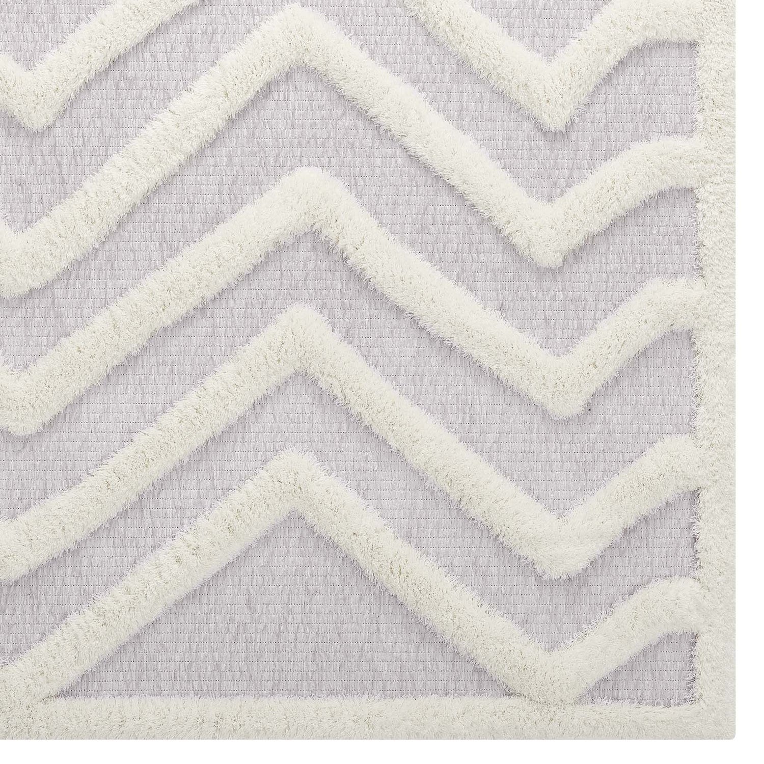 Whimsical Pathway Abstract Chevron Shag Area Rug by Modway